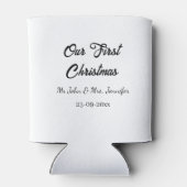 Onze eerste kerstman meneer en mevrouw koppel naam blikjeskoeler (Achterkant)