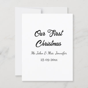 Onze eerste kerstman meneer en mevrouw koppel naam briefkaart