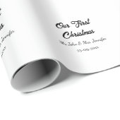 Onze eerste kerstman meneer en mevrouw koppel naam cadeaupapier (Rol Hoek)