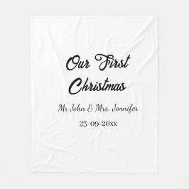 Onze eerste kerstman meneer en mevrouw koppel naam fleece deken