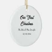 Onze eerste kerstman meneer en mevrouw koppel naam keramisch ornament (Rechts)