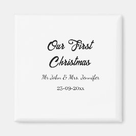 Onze eerste kerstman meneer en mevrouw koppel naam magneet