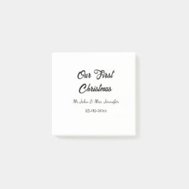 Onze eerste kerstman meneer en mevrouw koppel naam post-it® notes