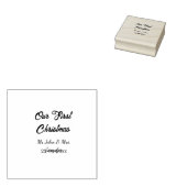 Onze eerste kerstman meneer en mevrouw koppel naam rubberstempel (Gestempeld)