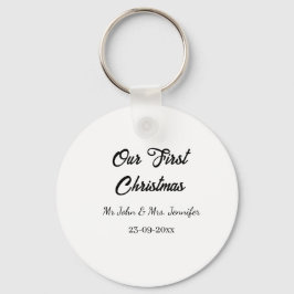 Onze eerste kerstman meneer en mevrouw koppel naam sleutelhanger