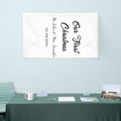 Onze eerste kerstman meneer en mevrouw koppel naam spandoek (Beurs)