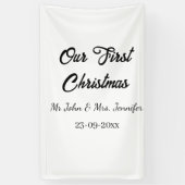 Onze eerste kerstman meneer en mevrouw koppel naam spandoek (Verticaal)