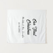 Onze eerste kerstman meneer en mevrouw koppel naam wandkleed (Voorkant (horizontaal))