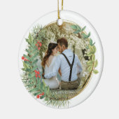 Onze eerste kerstman, Mr. en Mrs. Foto Keramisch Ornament (Links)