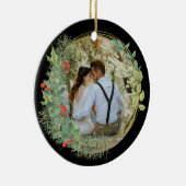 Onze eerste kerstman, Mr. en Mrs. Foto Keramisch Ornament (Rechts)