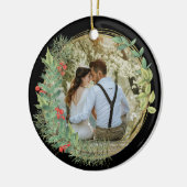 Onze eerste kerstman, Mr. en Mrs. Foto Keramisch Ornament (Links)