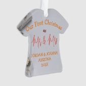 Onze eerste kerstman Mr. en Mrs. newlywed White Ornament (voorkant)