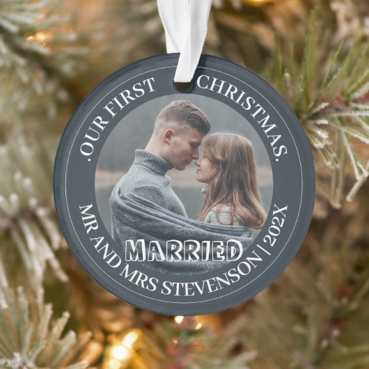 Onze eerste kerstman, Mr. en Mrs. nieuwgehuwd eleg Ornament (Boom)