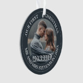 Onze eerste kerstman, Mr. en Mrs. nieuwgehuwd eleg Ornament (voorkant)