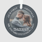 Onze eerste kerstman, Mr. en Mrs. nieuwgehuwd eleg Ornament (achterkant)