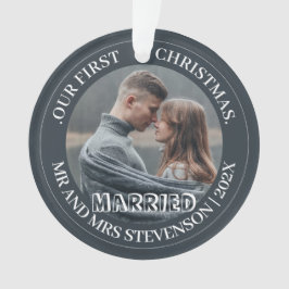 Onze eerste kerstman, Mr. en Mrs. nieuwgehuwd eleg Ornament