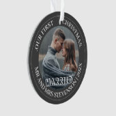Onze eerste kerstman, Mr. en Mrs. nieuwgehuwd eleg Ornament (voorkant)