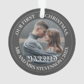 Onze eerste kerstman, Mr. en Mrs. nieuwgehuwd eleg Ornament (achterkant)