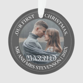 Onze eerste kerstman, Mr. en Mrs. nieuwgehuwd eleg Ornament