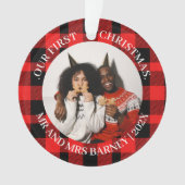 Onze eerste kerstman, Mr. en Mrs. nieuwgehuwd eleg Ornament (voorkant)