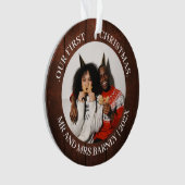 Onze eerste kerstman, Mr. en Mrs. nieuwgehuwd eleg Ornament (voorkant)