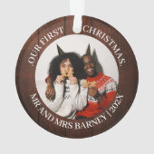 Onze eerste kerstman, Mr. en Mrs. nieuwgehuwd eleg Ornament (achterkant)