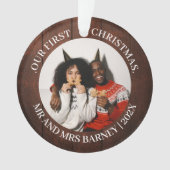 Onze eerste kerstman, Mr. en Mrs. nieuwgehuwd eleg Ornament (voorkant)