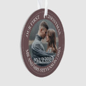 Onze eerste kerstman, Mr. en Mrs. nieuwgehuwd eleg Ornament (voorkant)