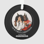 Onze eerste kerstman, Mr. en Mrs. nieuwgehuwd eleg Ornament (achterkant)