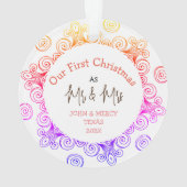 Onze eerste kerstman, Mr. en Mrs. nieuwgehuwd eleg Ornament (achterkant)