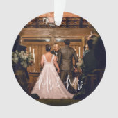 Onze eerste kerstman, Mr. en Mrs. nieuwgehuwd eleg Ornament (voorkant)