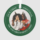 Onze eerste kerstman, Mr. en Mrs. nieuwgehuwd eleg Ornament (achterkant)