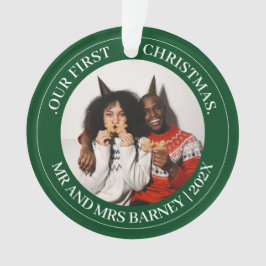 Onze eerste kerstman, Mr. en Mrs. nieuwgehuwd eleg Ornament