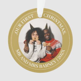 Onze eerste kerstman, Mr. en Mrs. nieuwgehuwd eleg Ornament