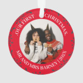 Onze eerste kerstman, Mr. en Mrs. nieuwgehuwd eleg Ornament (achterkant)