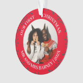 Onze eerste kerstman, Mr. en Mrs. nieuwgehuwd eleg Ornament (voorkant)