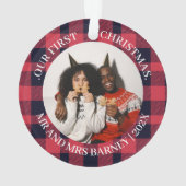 Onze eerste kerstman, Mr. en Mrs. nieuwgehuwd eleg Ornament (achterkant)