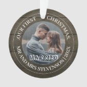 Onze eerste kerstman, Mr. en Mrs. nieuwgehuwd eleg Ornament (voorkant)