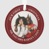 Onze eerste kerstman, Mr. en Mrs. nieuwgehuwd eleg Ornament (achterkant)