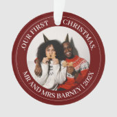 Onze eerste kerstman, Mr. en Mrs. nieuwgehuwd eleg Ornament (voorkant)