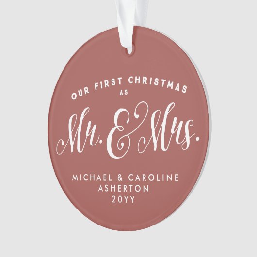 Onze eerste kerstman Mr. en Mrs. Ornament (voorkant)