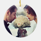 Onze eerste kerstman Mr. & Mrs-First Married Foto Keramisch Ornament (Achterkant)