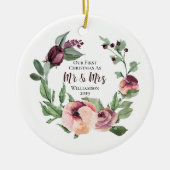 Onze eerste kerstman Mr. & Mrs-First Married Foto Keramisch Ornament (Voorkant)
