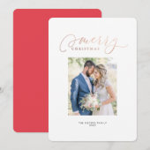 Onze eerste kerstman Mr. & Mrs Holiday-fotokaart Kaart (Voorkant / Achterkant)