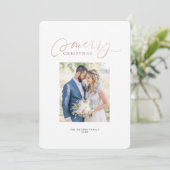 Onze eerste kerstman Mr. & Mrs Holiday-fotokaart Kaart (Staand voorkant)