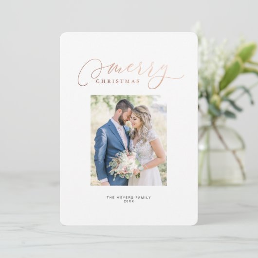 Onze eerste kerstman Mr. & Mrs Holiday-fotokaart Kaart (Staand voorkant)