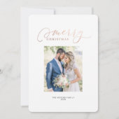 Onze eerste kerstman Mr. & Mrs Holiday-fotokaart Kaart (Voorkant)