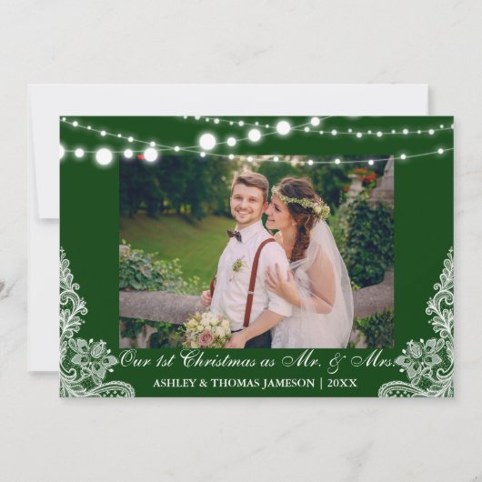 Onze eerste kerstman Mr. & Mrs Photo Card G Feestdagenkaart (Voorkant)