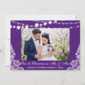 Onze eerste kerstman Mr. & Mrs Photo Card PB Feestdagenkaart (Voorkant)