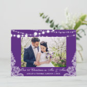 Onze eerste kerstman Mr. & Mrs Photo Card PB Feestdagenkaart (Staand voorkant)
